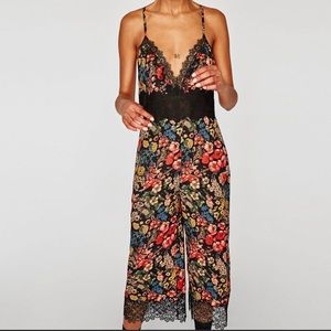 Zara floral lace jumpsuit